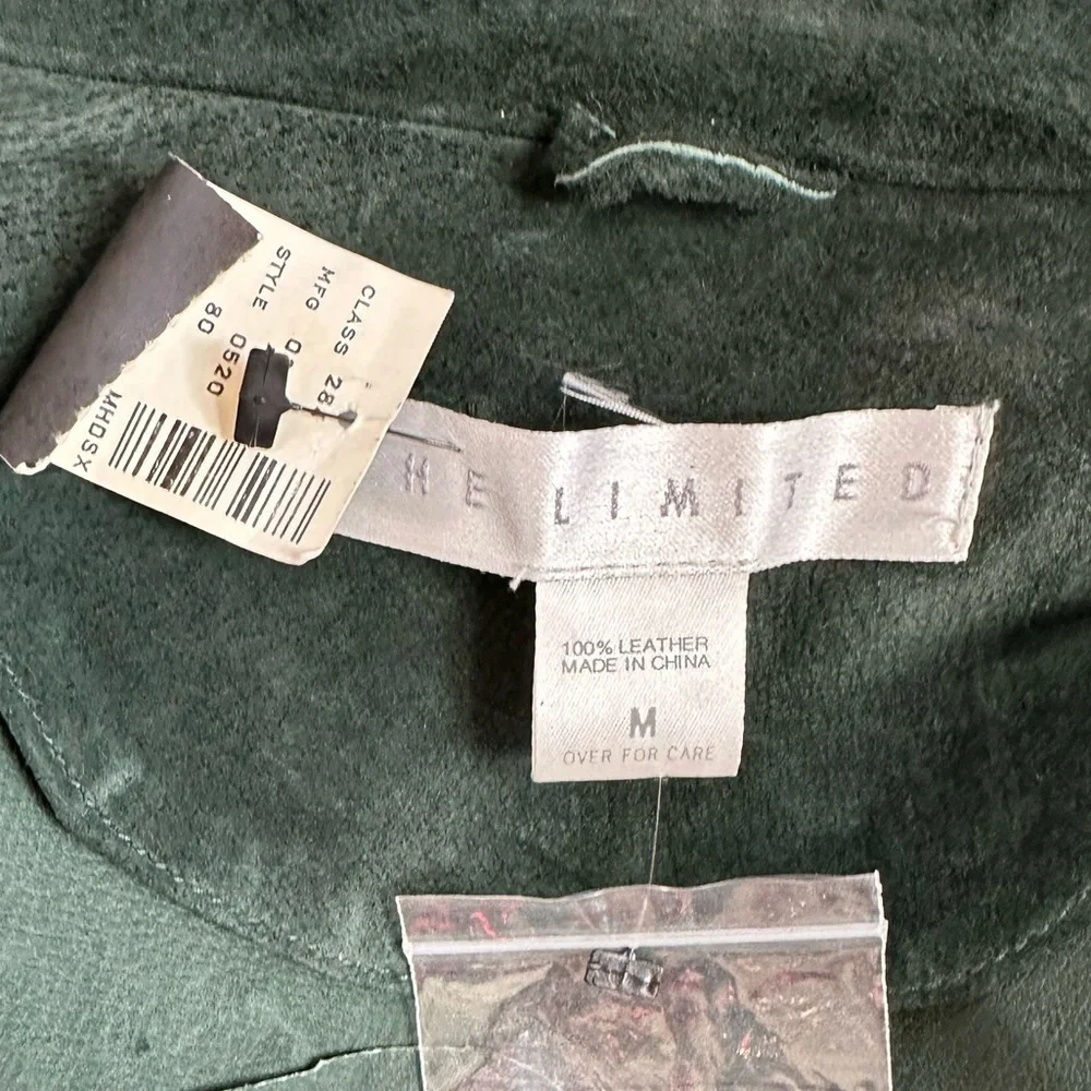 Vintage The Limited Classic 100% Leather Green Suede Jacket Women’s Medium